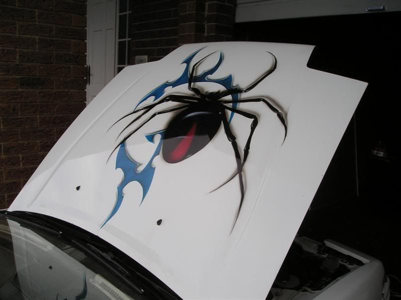 Also still have the airbrushed spider bonnet for sale if its not sold its