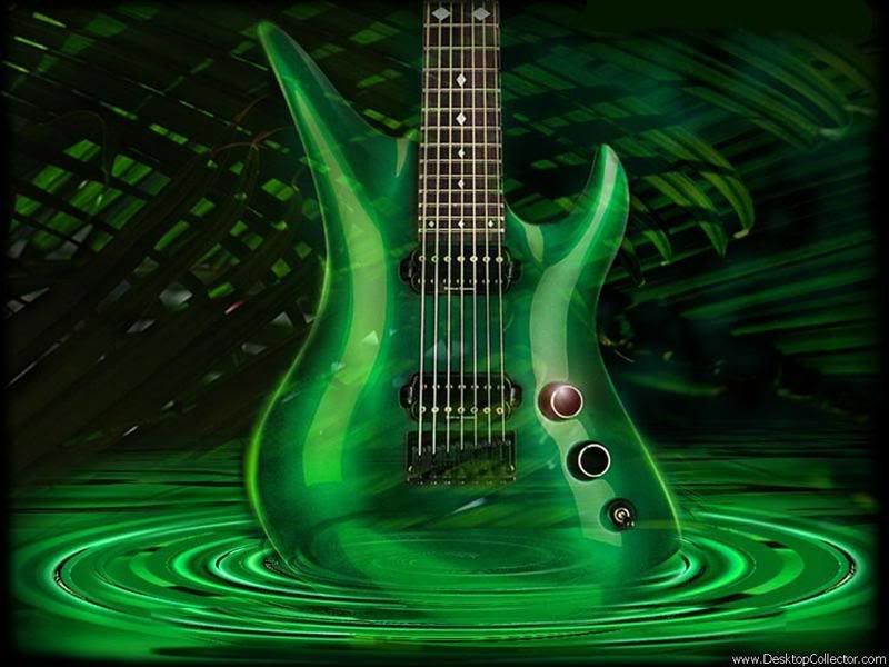green guitar wallpaper