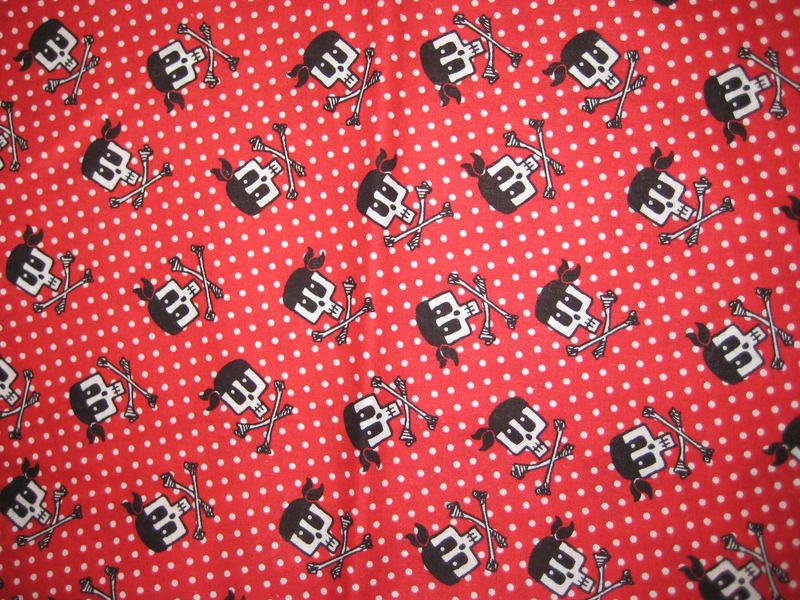 Square Skeletons Cotton Fabric 1 1/2+ Yard