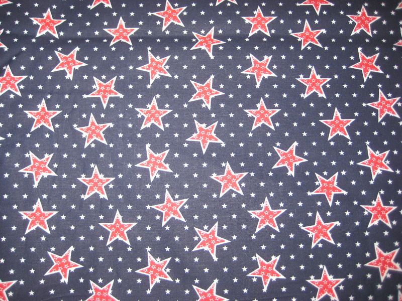 Patriotic Big & Little Stars Cotton Fabric 45 x 27 1/4 