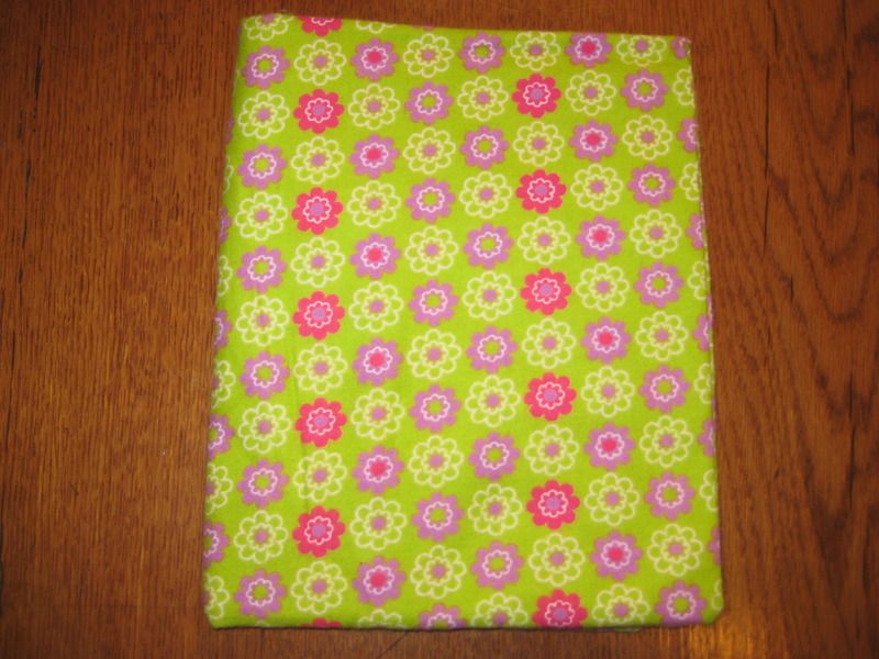 Pink, Purple & Green Flowers Cotton Flannel Fabric Piece 31" x 37"