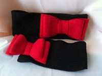 Red/Black Fleece Bow Headband