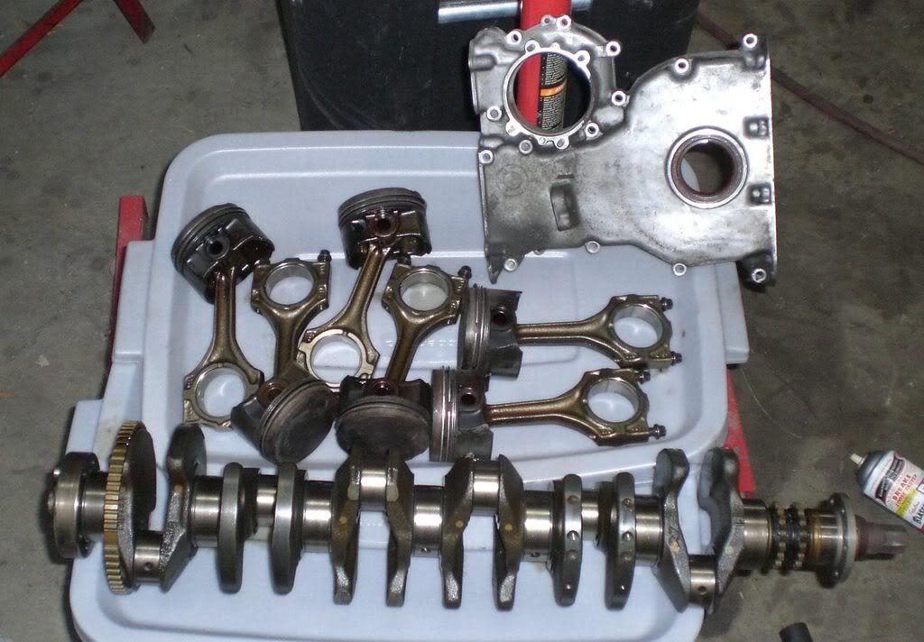 M52 B28 2.8 liter crank, pistons, rods, block, oil pan, etc.
