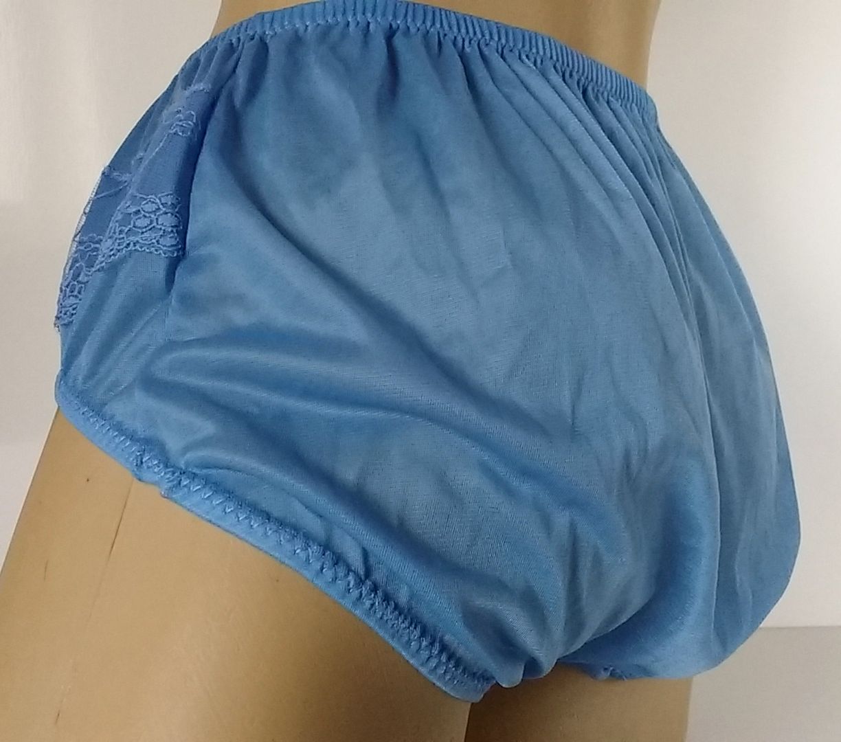 Sheer Bubble Butt Blue Nylon Pinup Panties Full Cut Knickers S eBay