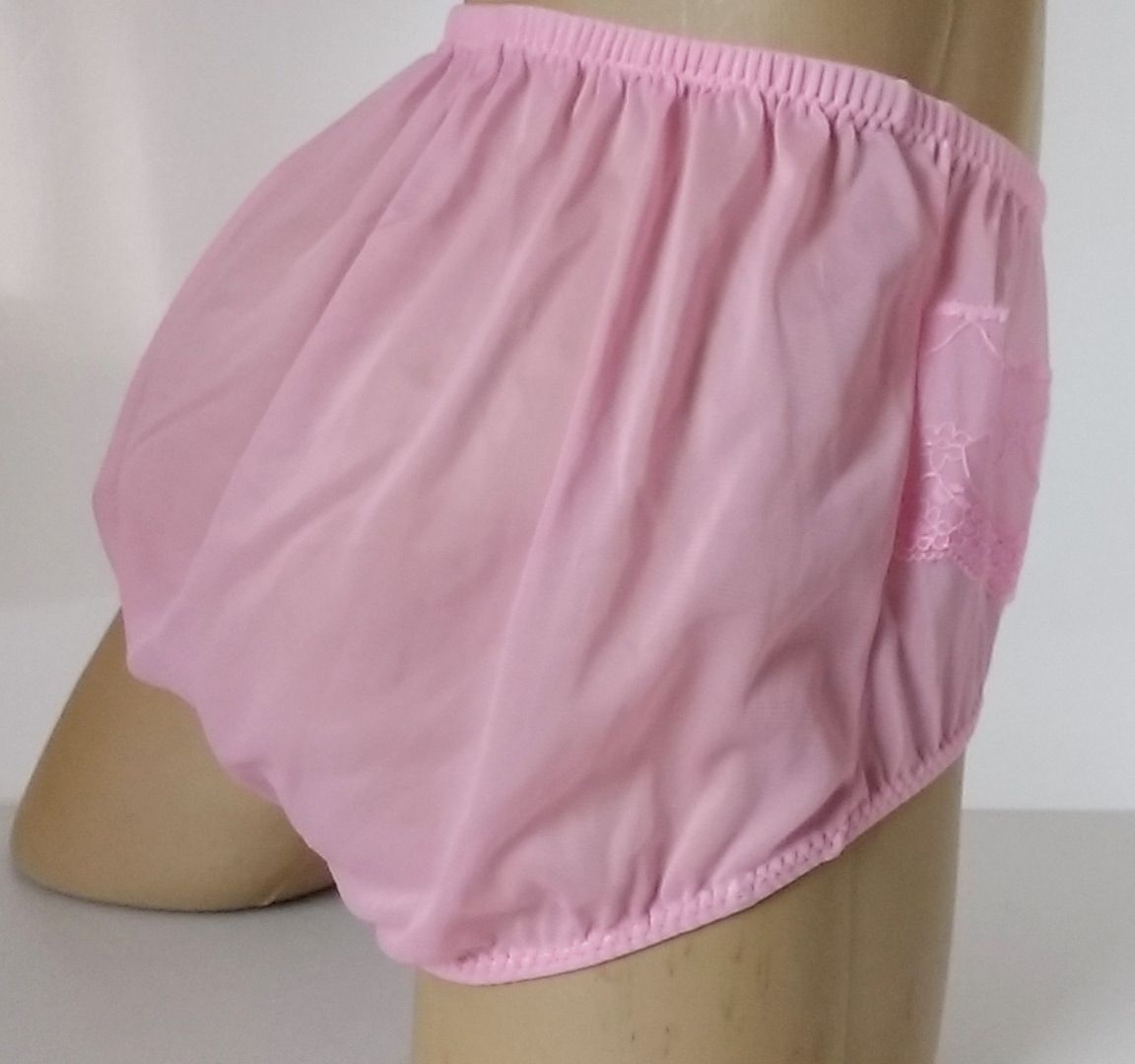 Sheer Bubble Bum Candy Pink Nylon Pinup Panties Full Cut Knickers S Ebay 6737