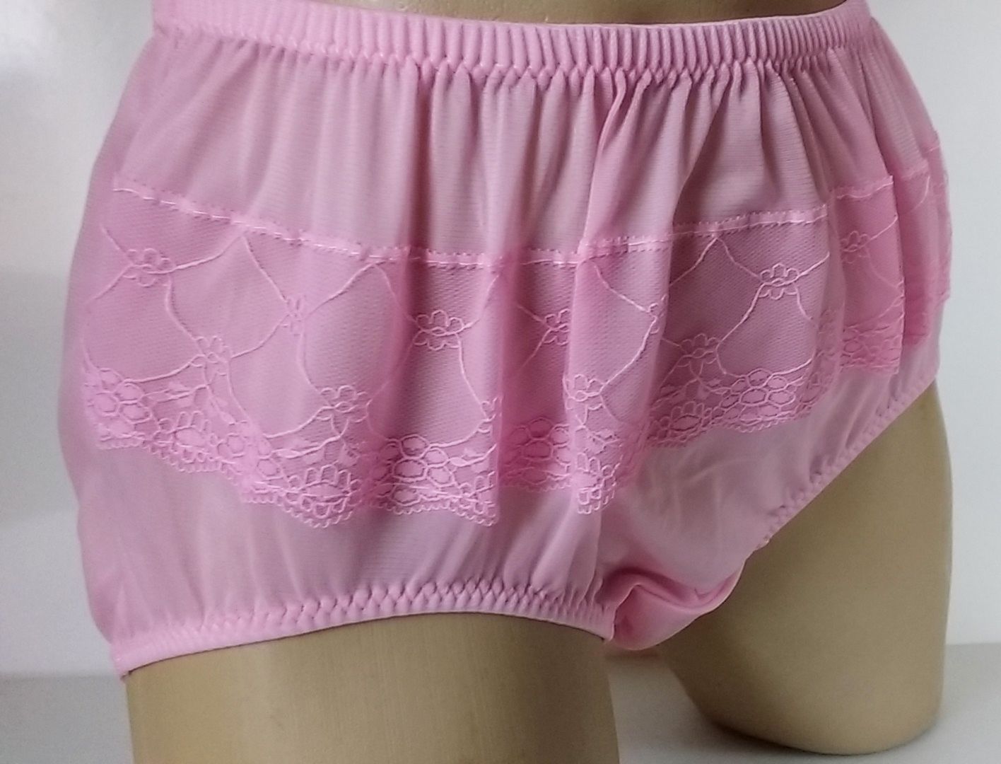 Sheer Bubble Bum Candy Pink Nylon Pinup Panties Full Cut Knickers S Ebay 4034