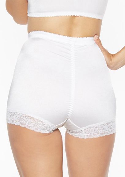 Ladies White Pin Up High Waist Lace Full Brief Panties Knickers bck