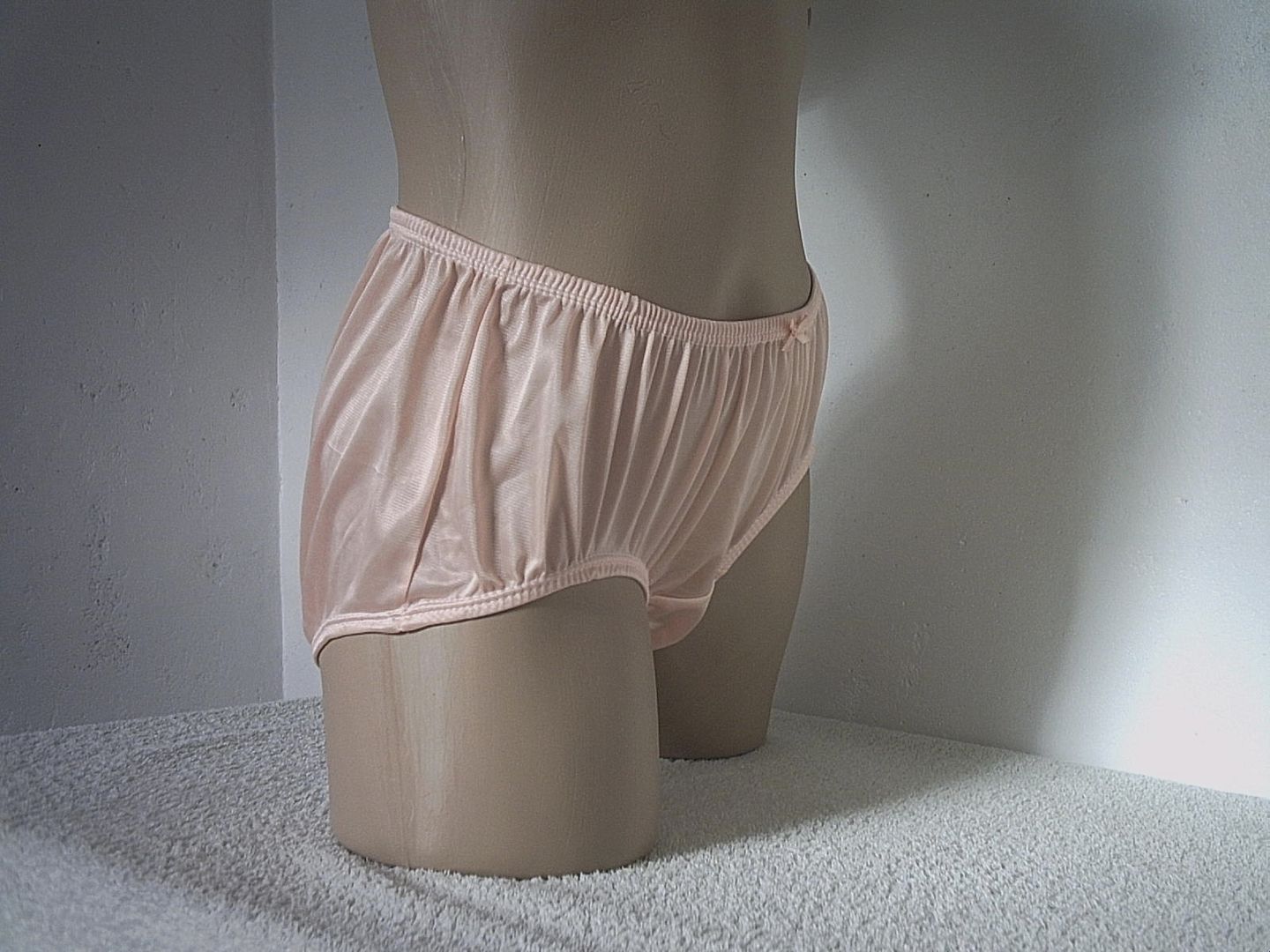 Peach Sissy Vintage Style Full Cut Midi Rise Bubble Bum Pinup Panties Lxl 7836