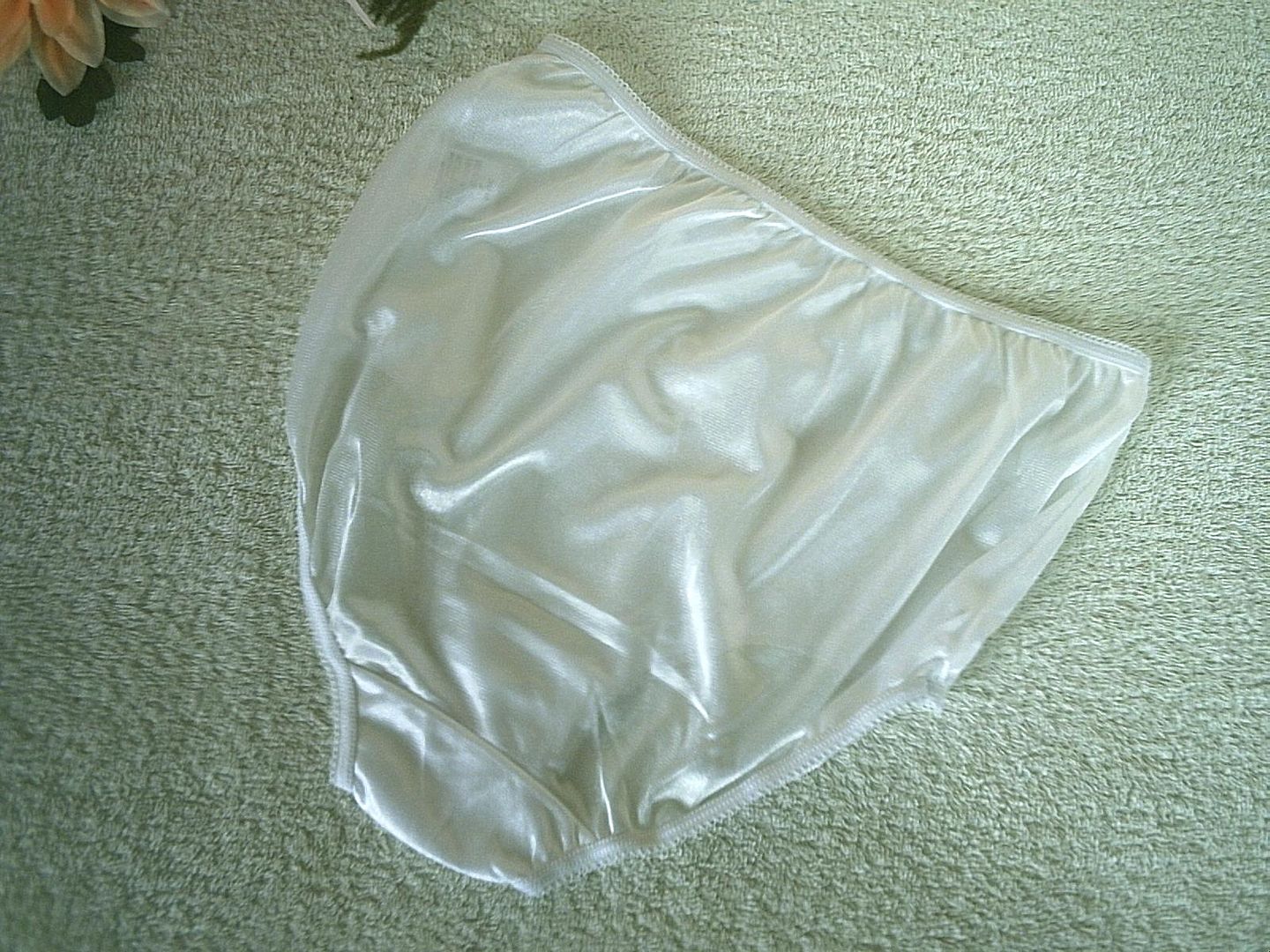 Ladies Silky White Nylon Sissy Vintage Style Full Brief Pinup Panties