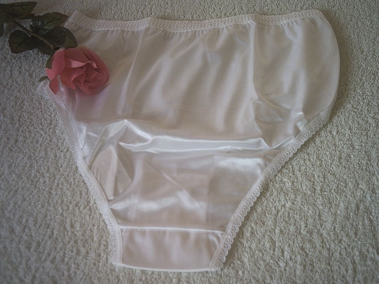 Gorgeous Pure White Full Soft Silky Nylon Satin Panties Knickers Os Ebay 3051