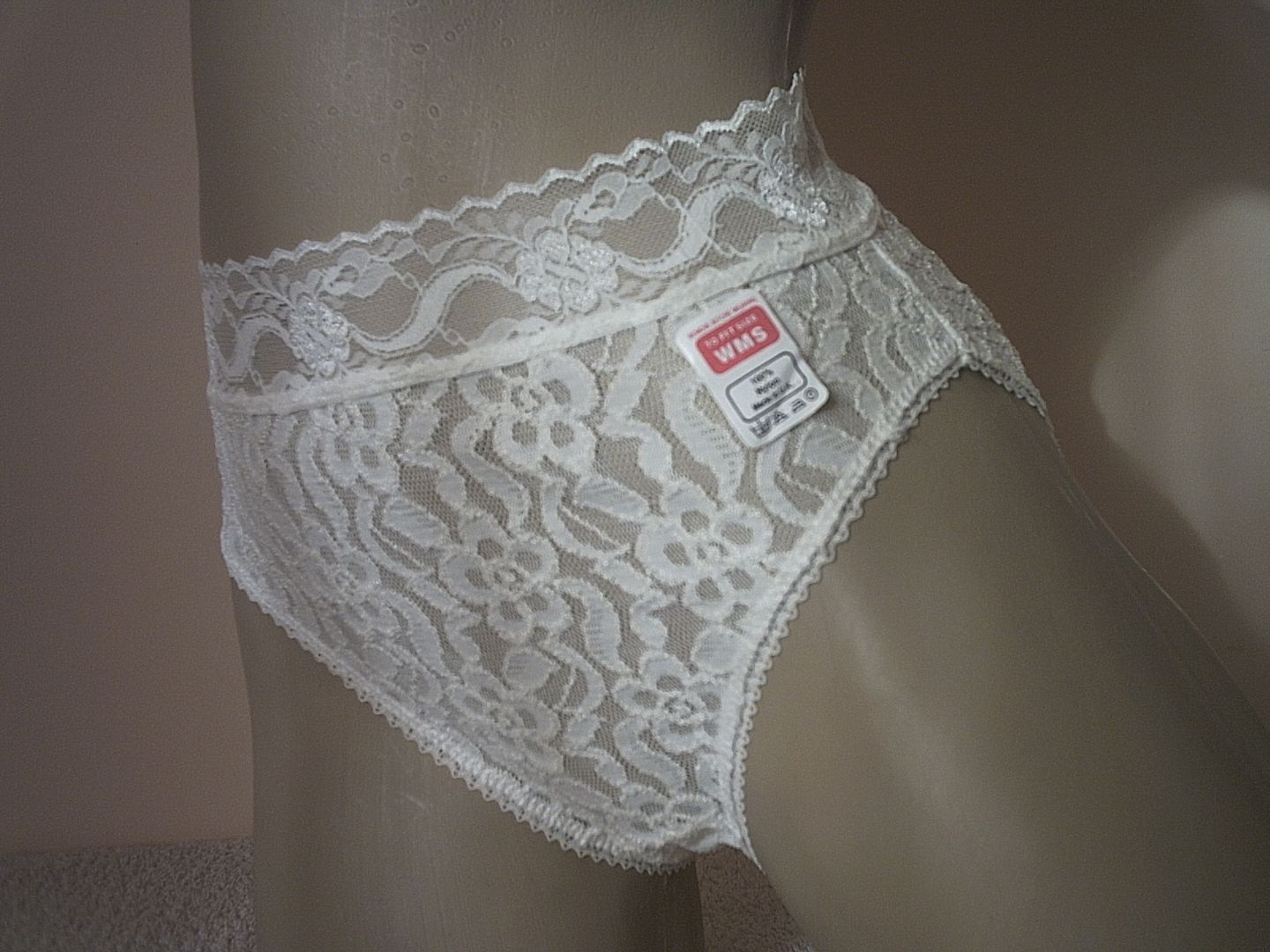 Vintage Ivory Full Cut Stretch Lace Brief Panties Knickers S Ebay