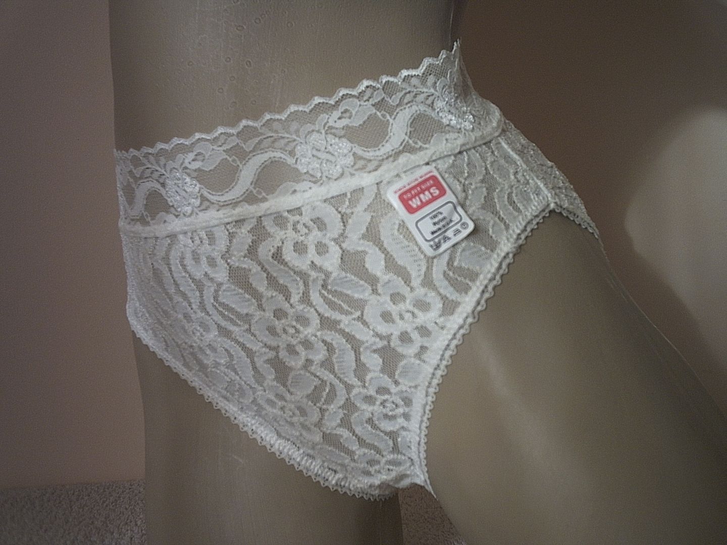 Vintage Ivory Full Cut Stretch Lace Brief Panties Knickers S Ebay