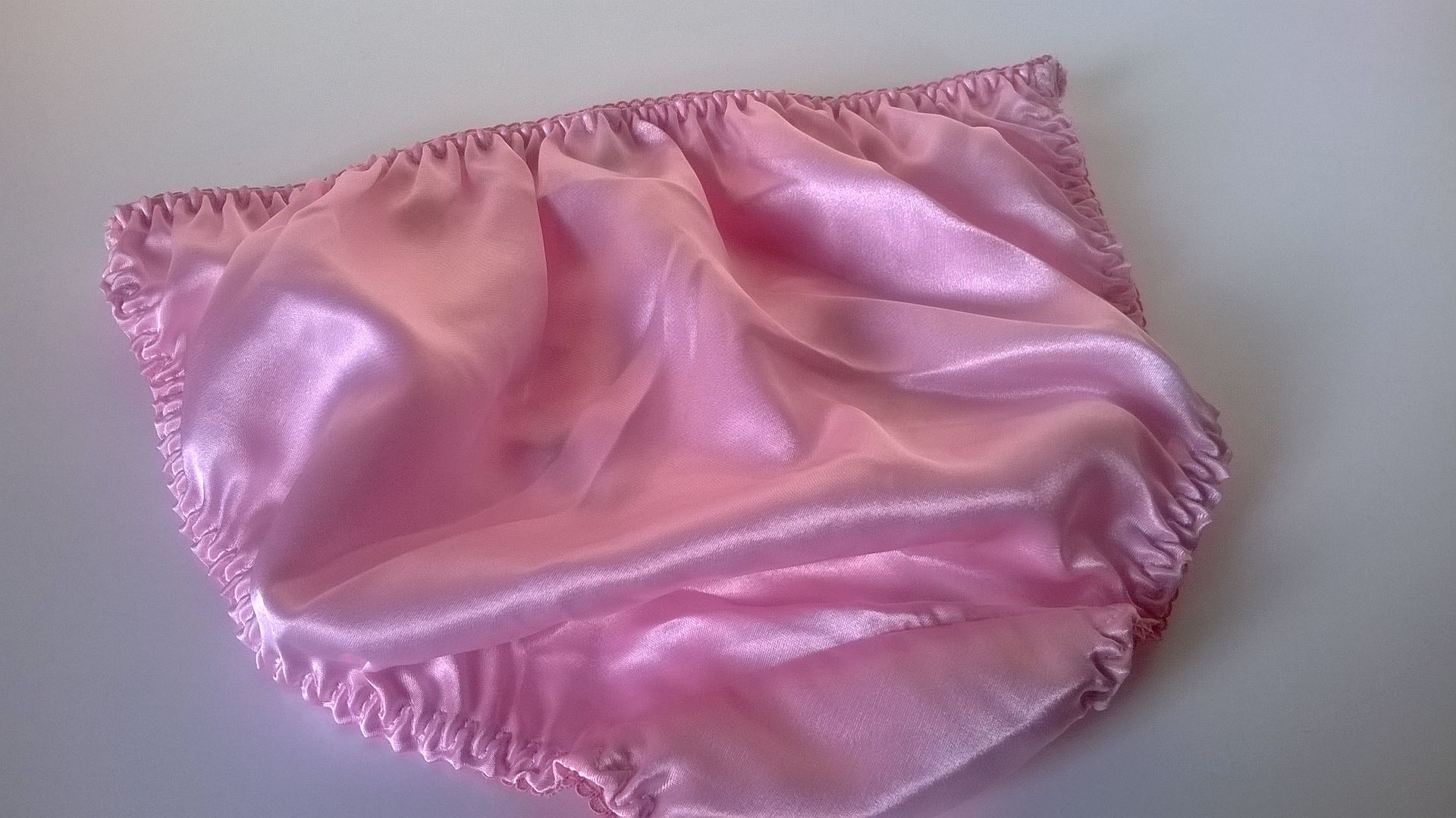 Cute Silky Baby Pink Satin String Bikini Bikini Panties Tanga