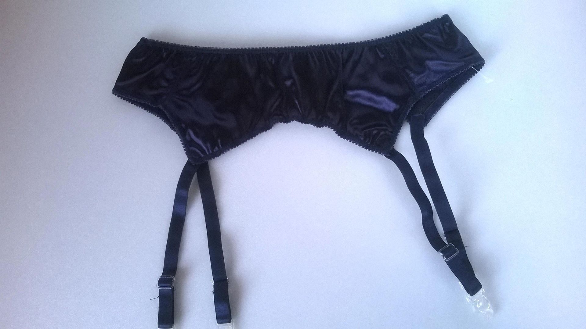 Silky Navy Blue garter Suspender belt 4 Strap Adjustable 3032" Waist eBay