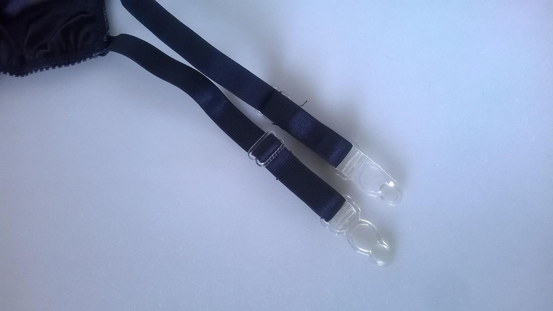 Navy Blue Satin Garter Suspender Belt 4 Strap Adjustable 3032" Waist L