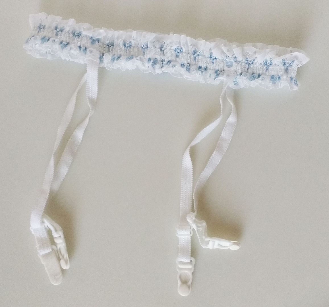 Cute Sissy Frilly White UK Vintage Garter Suspender Belt 4 Strap One