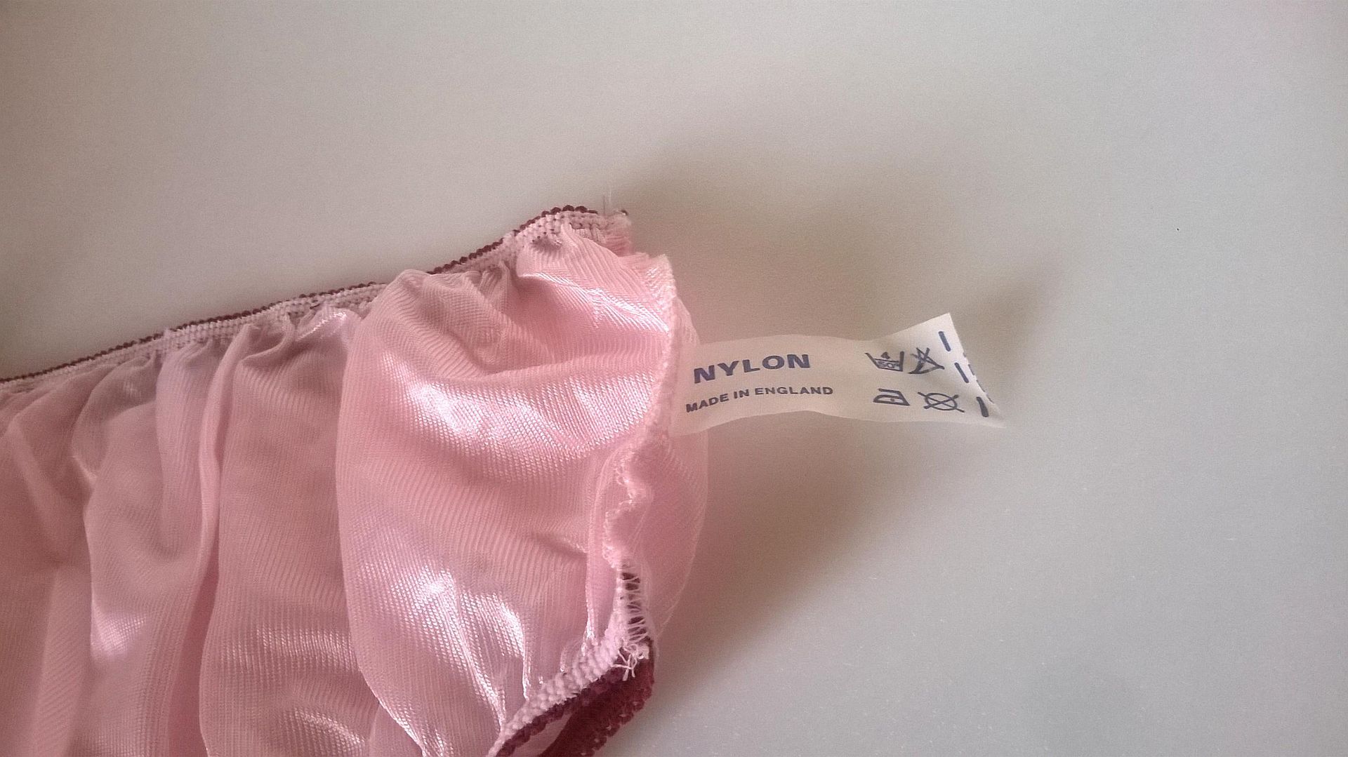 Vintage 70s Satin Look Nylon Bikini Brief Baby Pink Panties Knickers