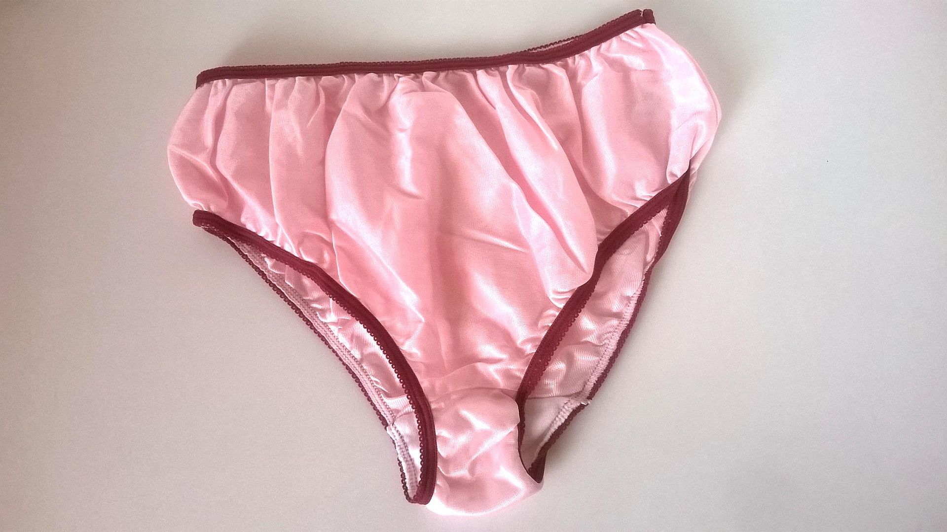 Vintage 70s Satin Look Nylon Bikini Brief Baby Pink Panties Knickers