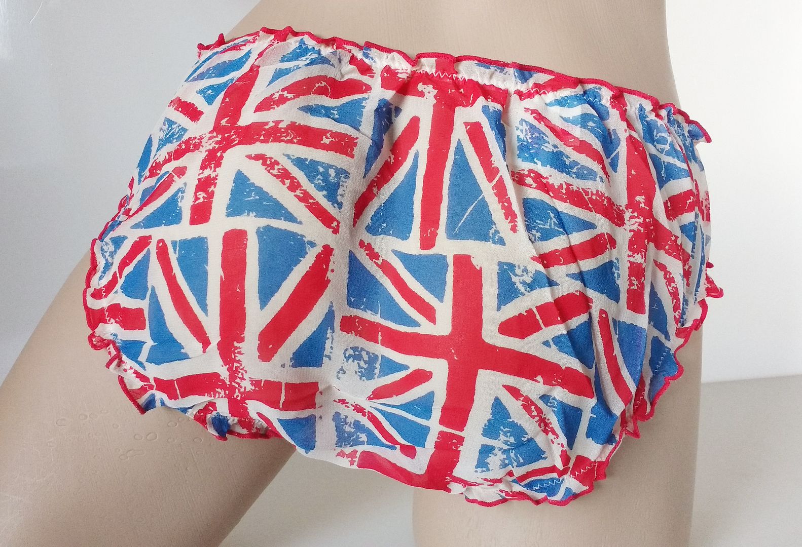 Ivory Red Silk Ruffled Panties Frilly Bikini Knickers S UK 8/10 eBay