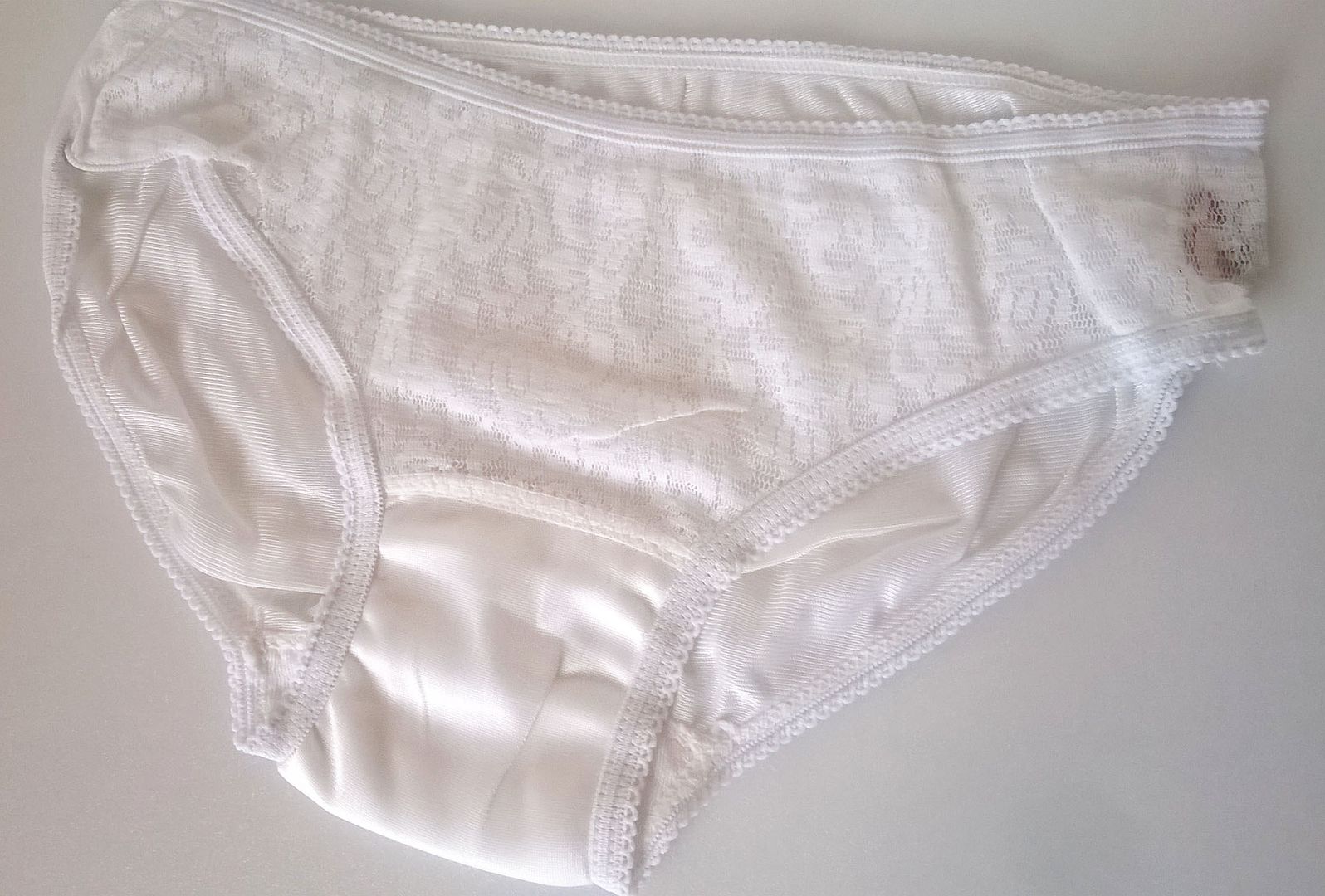1960s Silky White Nylon Lace Panties Knickers Ladiesteen Girls Uk S 8
