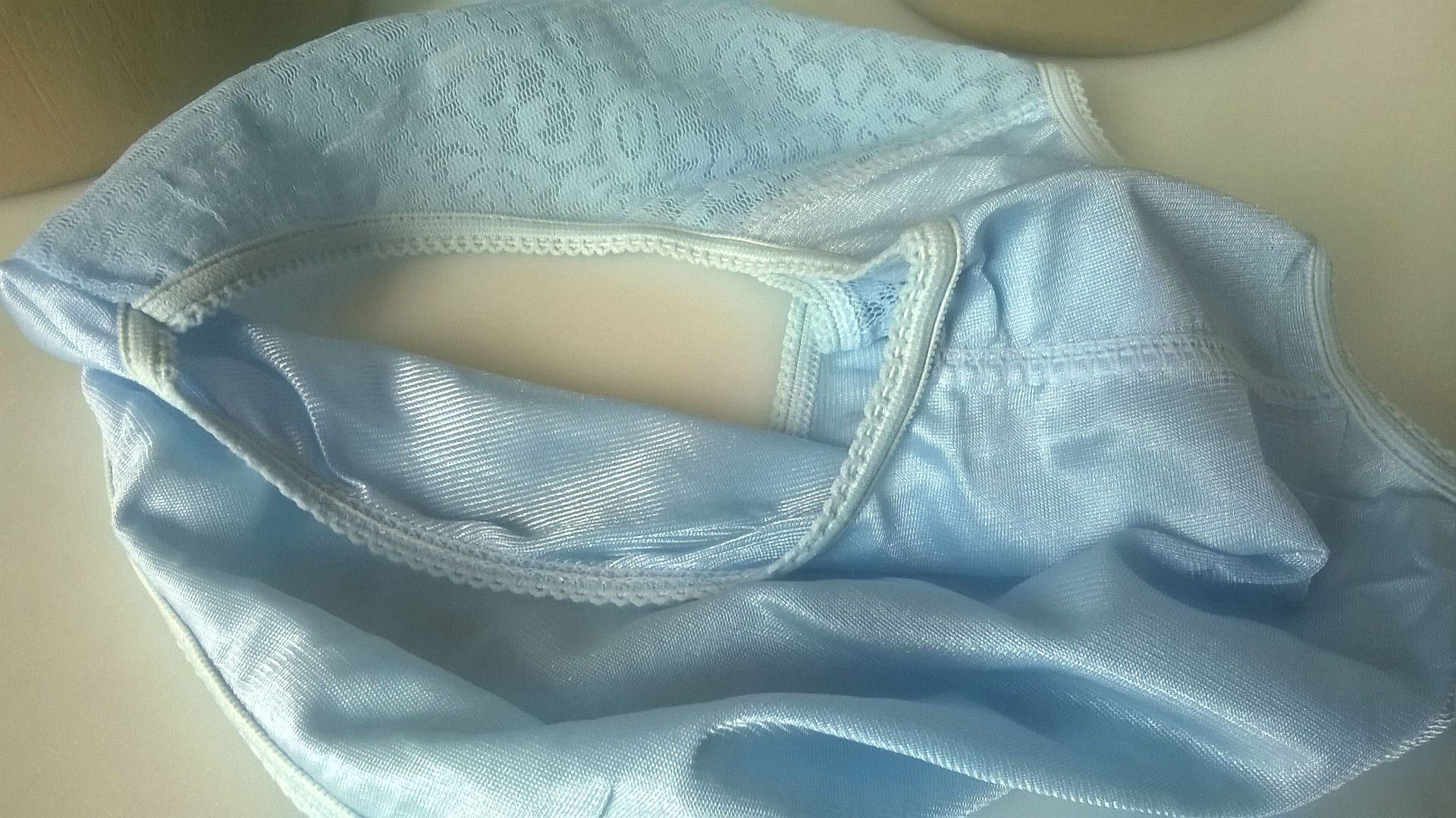 1960's Vintage Silky Blue Nylon Lace Panties Knickers Ladies/Teen Girls