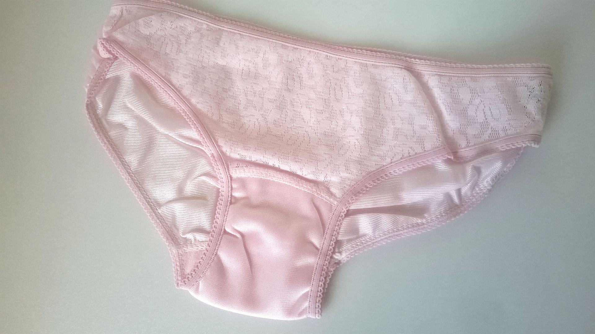 Ladies Or Teen Girls Silky Pink Nylon Lace 1960s Panties Knickers S 8