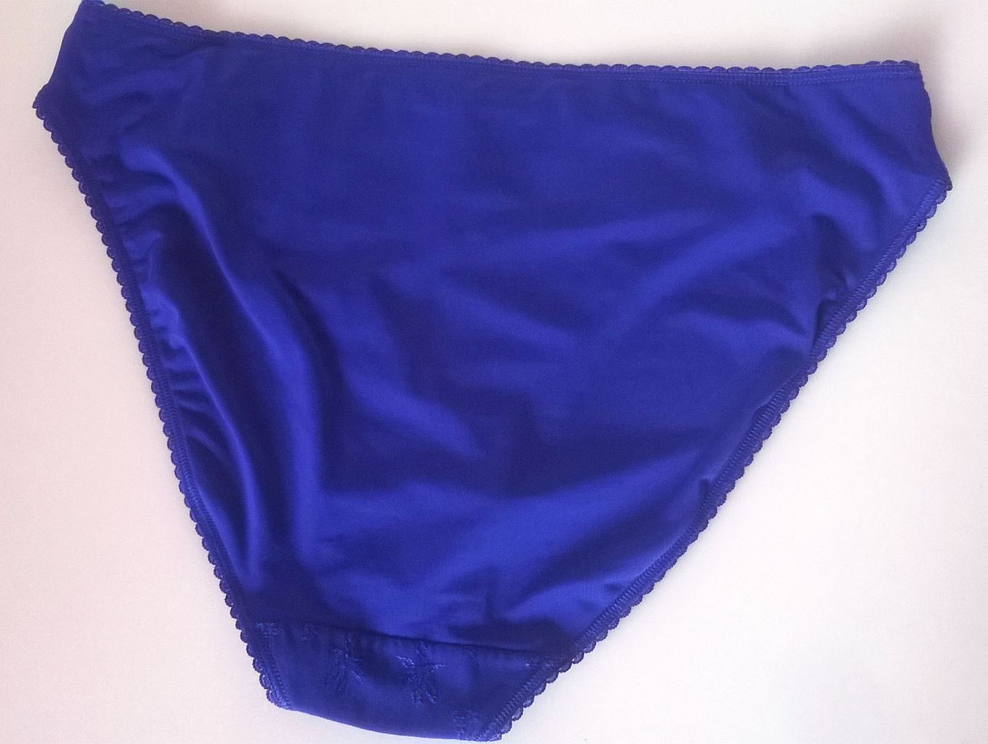 Pretty Royal Blue Stretch High Leg Knickers Jacquard Microfibre Panties