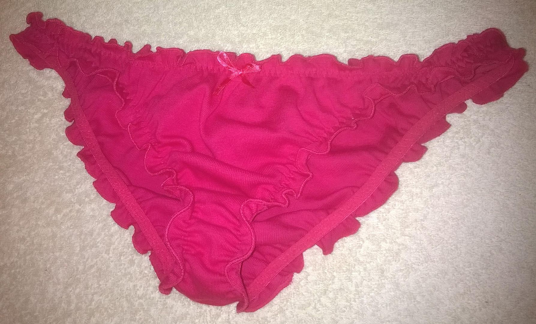 Cute Hot Pink Ruffle Bikini Panties Frilly Knickers Uk S 10 Ebay 