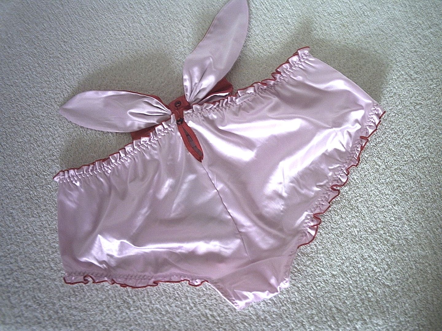 Cute Sissy Pink Frilly Ruffle Edge Satin Full Panties Knickers Burlesque S Ebay 