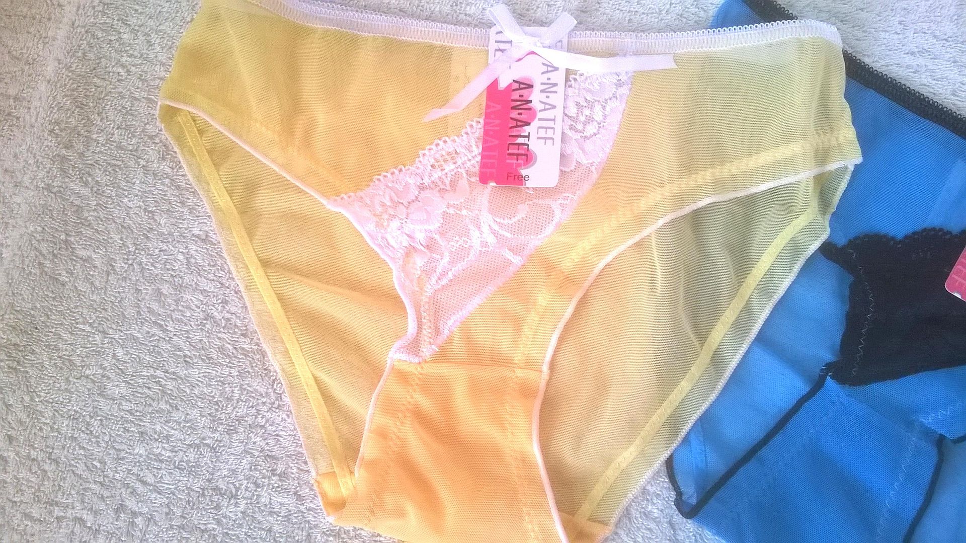 2 Pair Ladiesteen Girls Sheer Bikini Panties Yellow Blue Xs S Ebay 5062