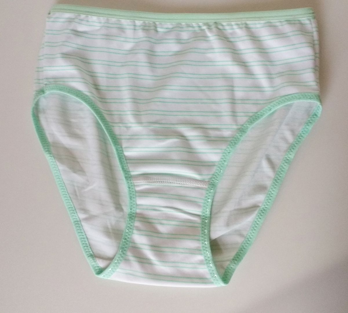 Pretty Pastel Green Stripe Brief Panties Stretch Microfibre Knickers UK