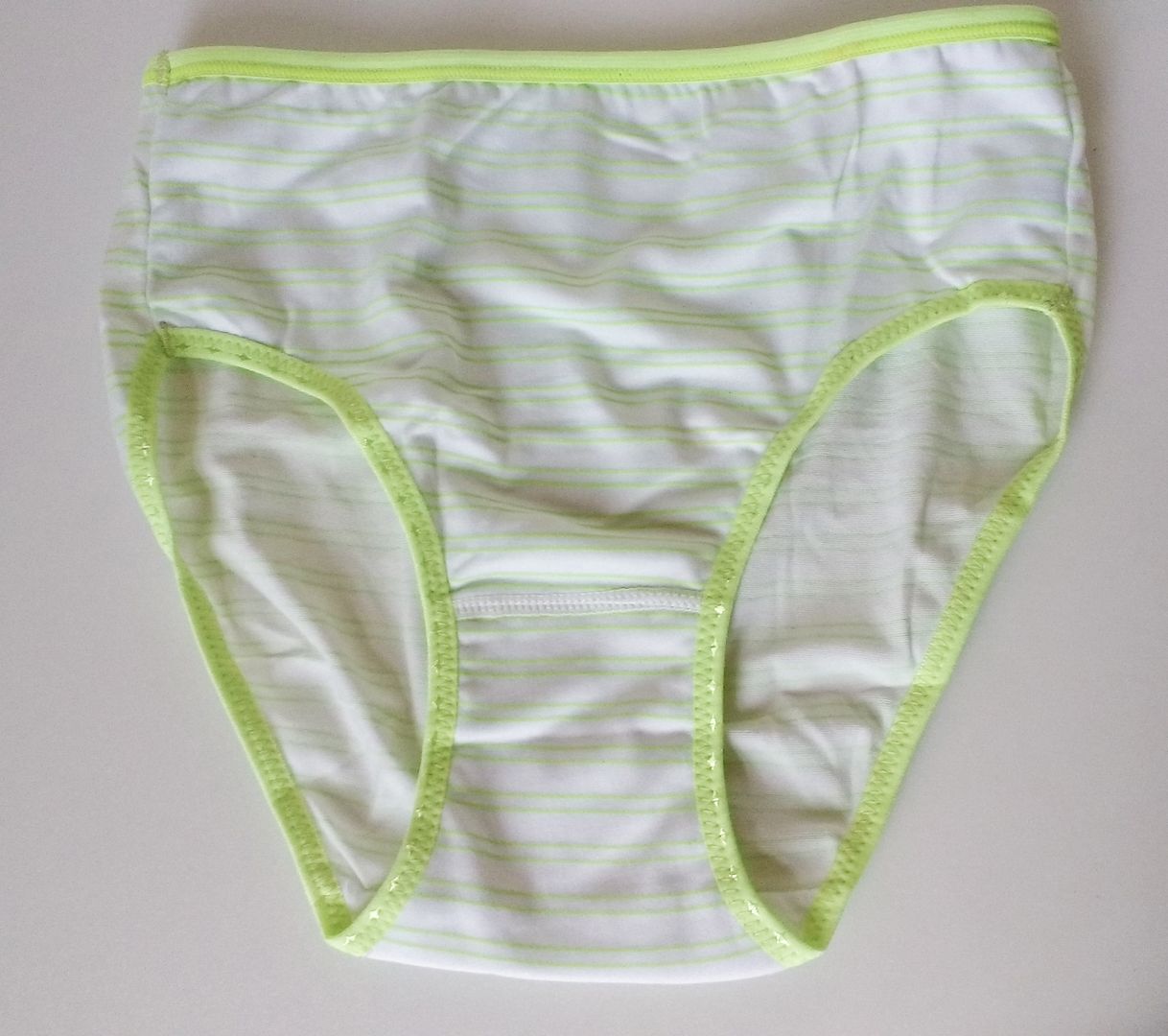 Pretty Lime Green Stripe Brief Panties Stretch Microfibre Knickers UK