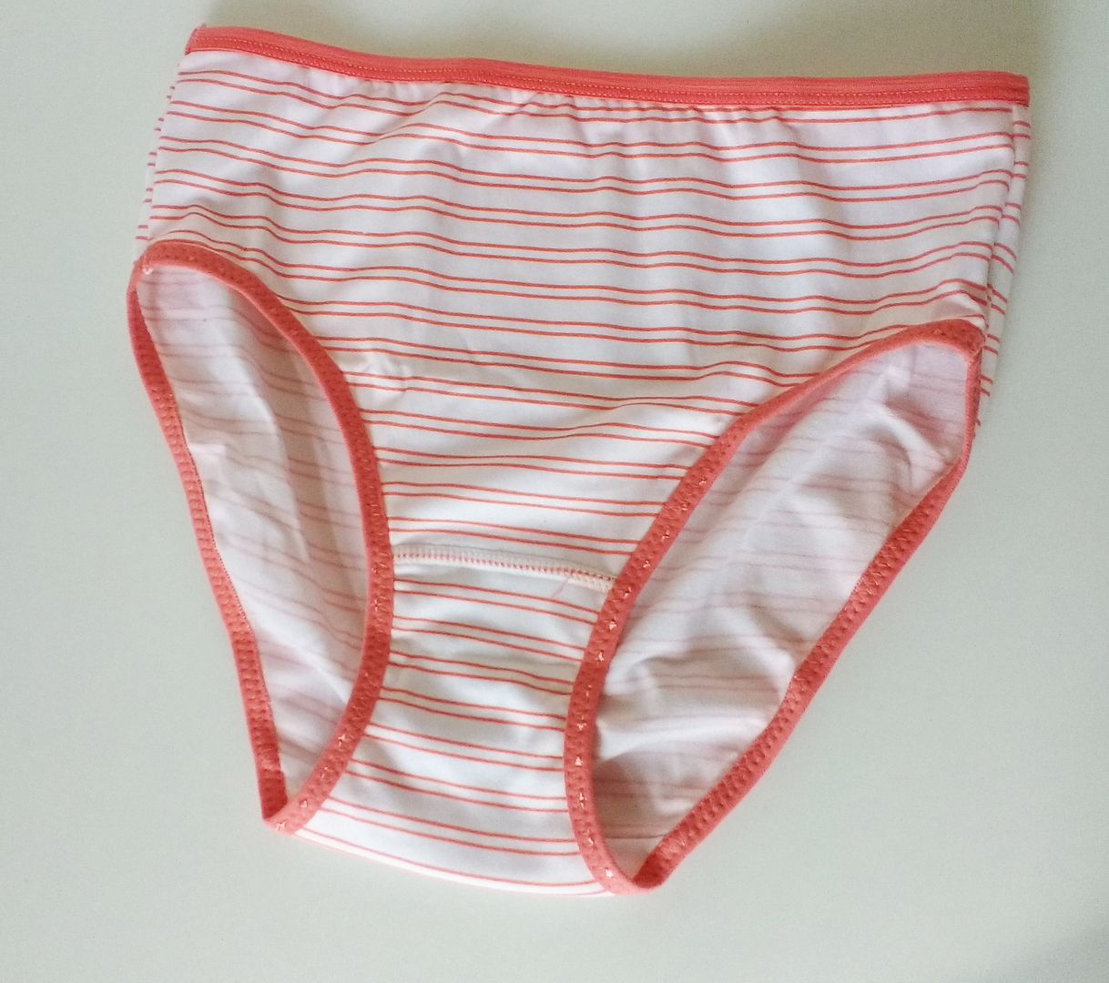Pretty Orange Stripe Brief Panties Stretch Microfibre Knickers UK 1012
