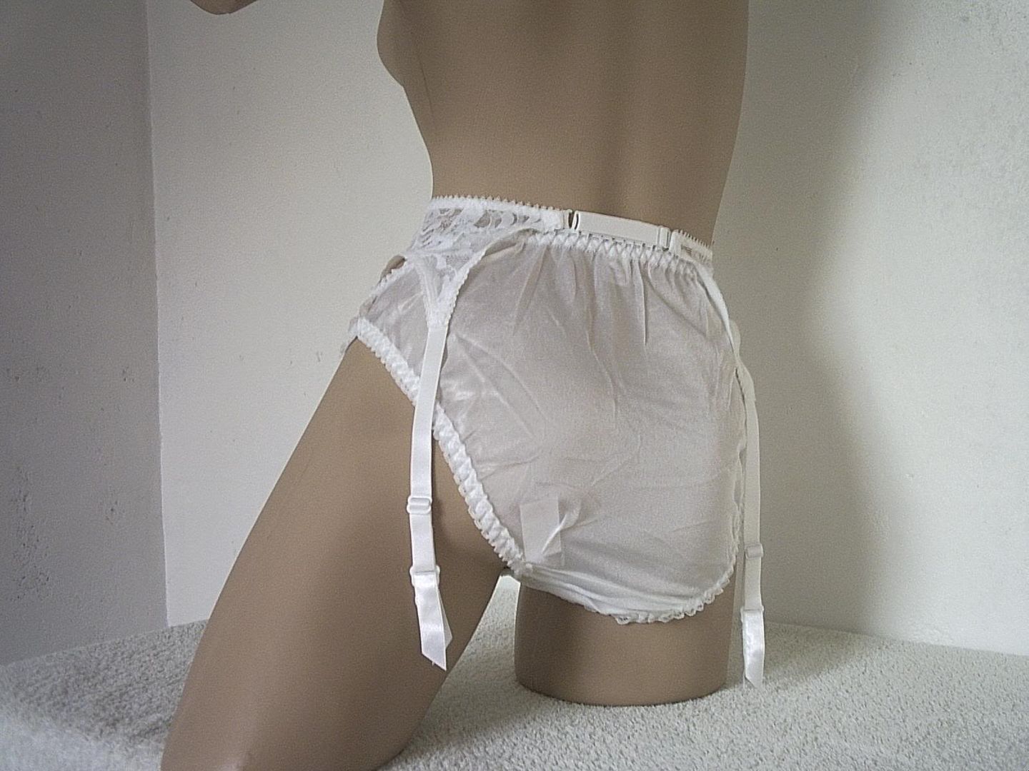 Virgin White Vintage Sissy Schoolgirl Silky Nylon Panties Frilly Knickers S M Ebay