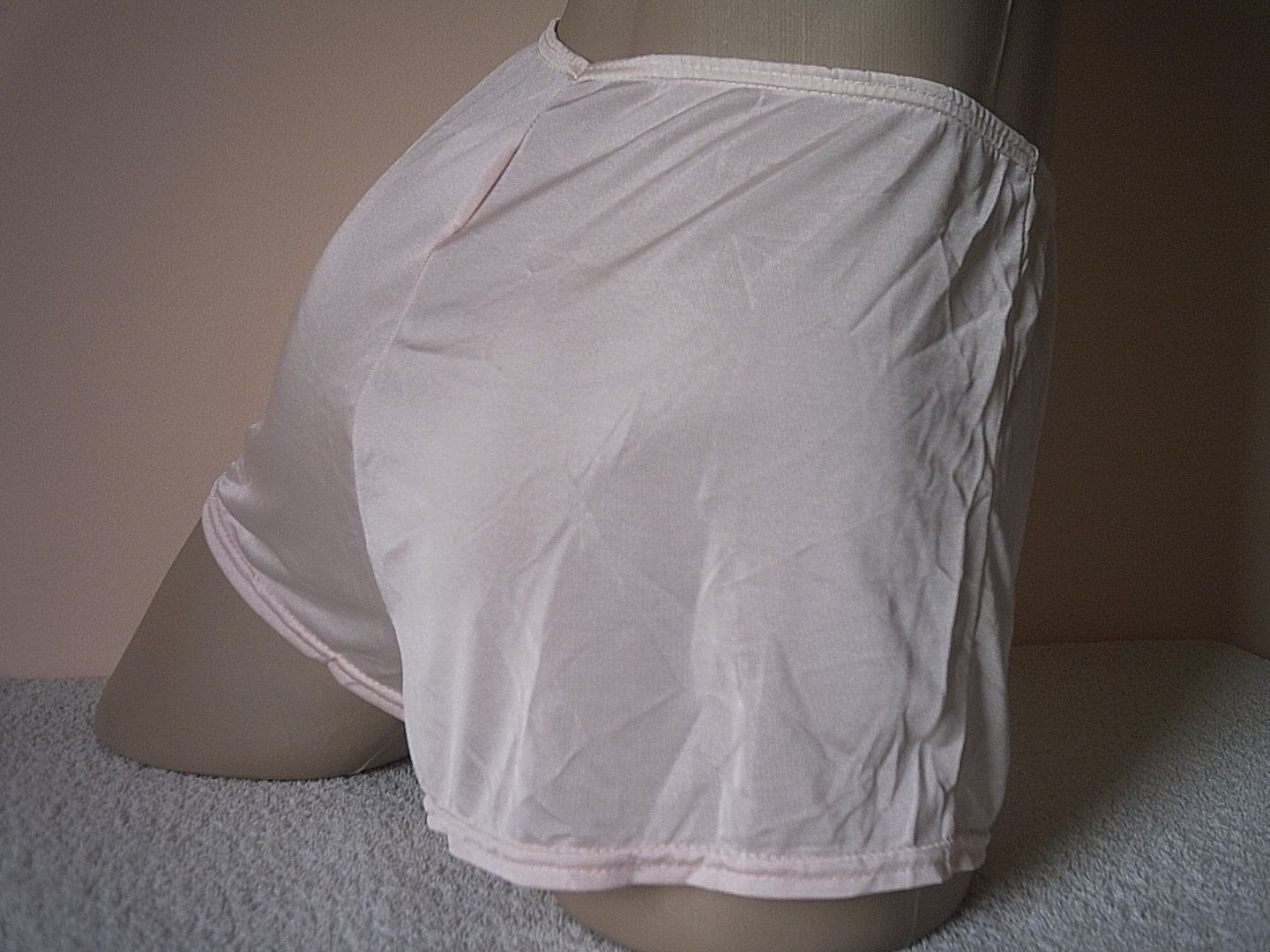 Pink Slippery Nylon Tactel Short Style Tap Panties French Knickers 12