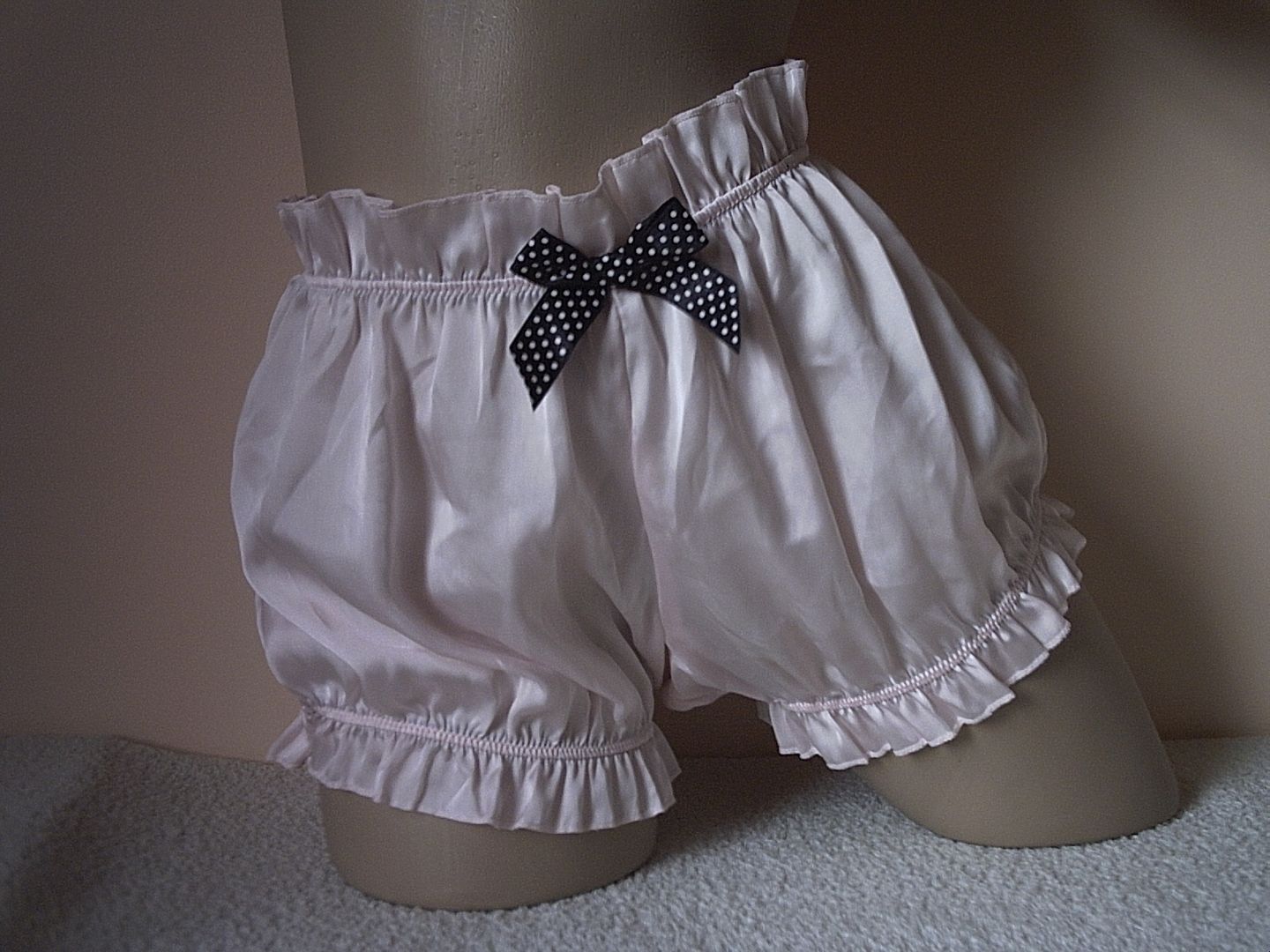 Cute Baby Pink Satin Bloomers Style Shorty Panties Frilly Knickers M