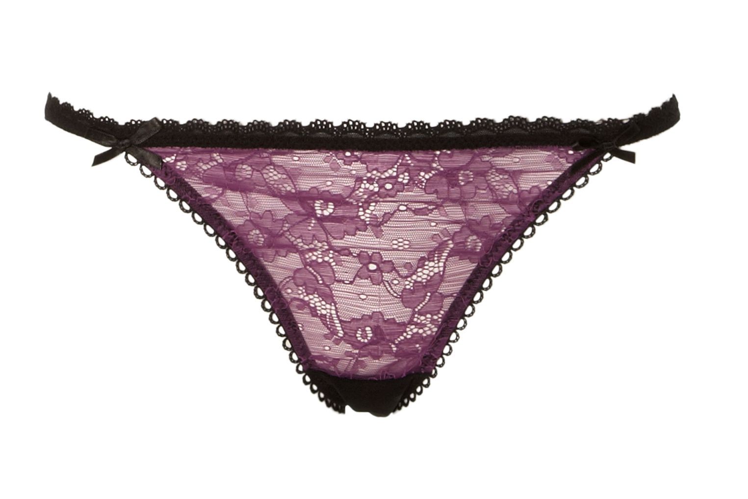 Ladies Pretty Purple Lace String Bikini Panties Frilly Knickers L Xl 49