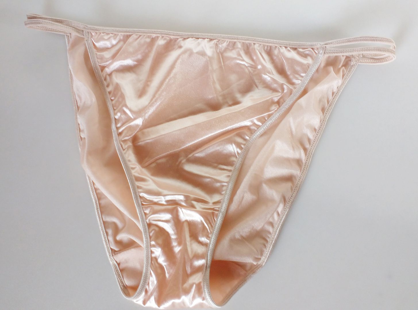 Cream Blush Silky Nylon Satin String Bikini Panties Tanga Knickers 22