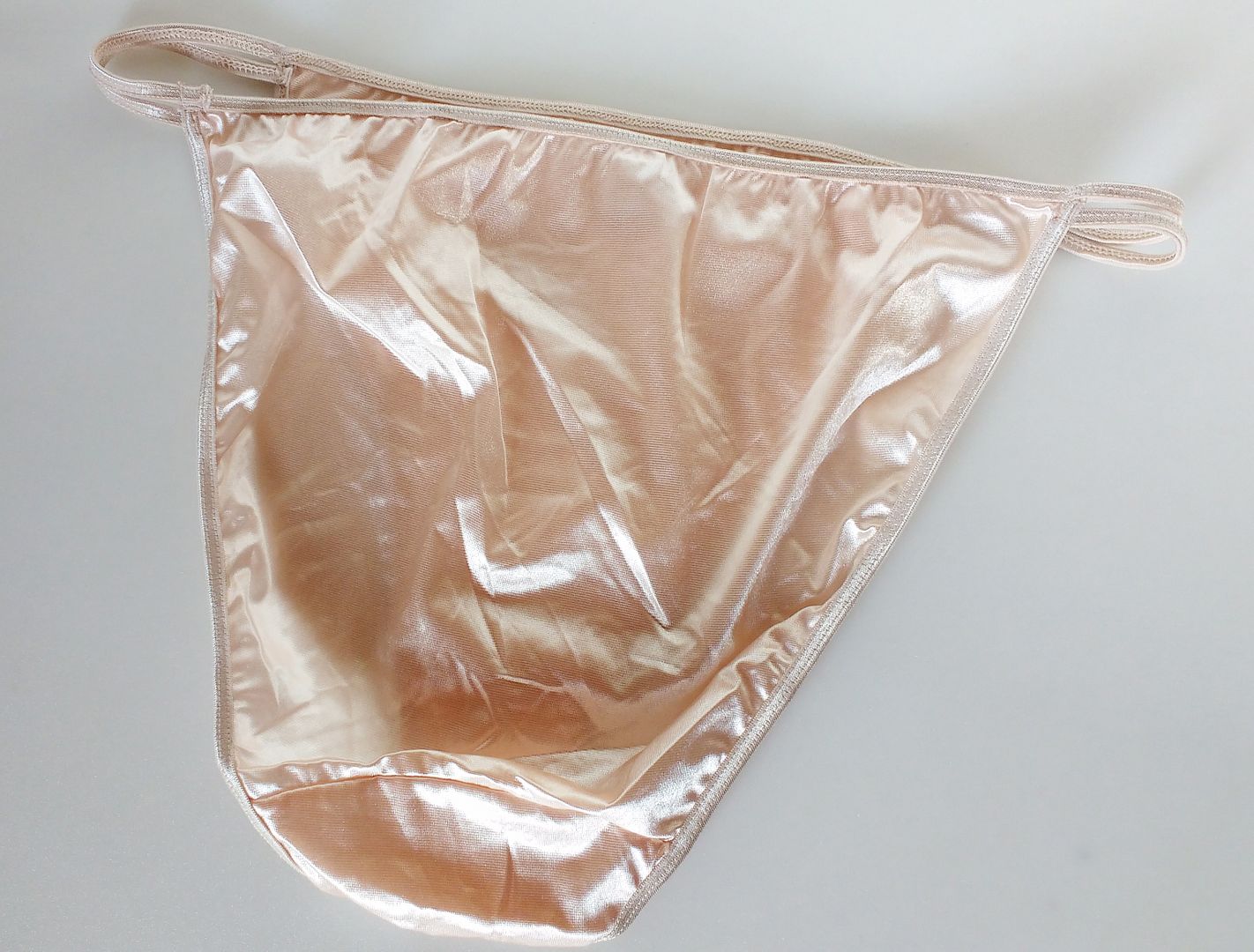 Cream Blush Silky Nylon Satin String Bikini Panties Tanga Knickers 22