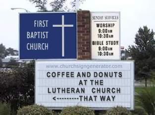 churchsign12.jpg coffee and donuts image by thefool333