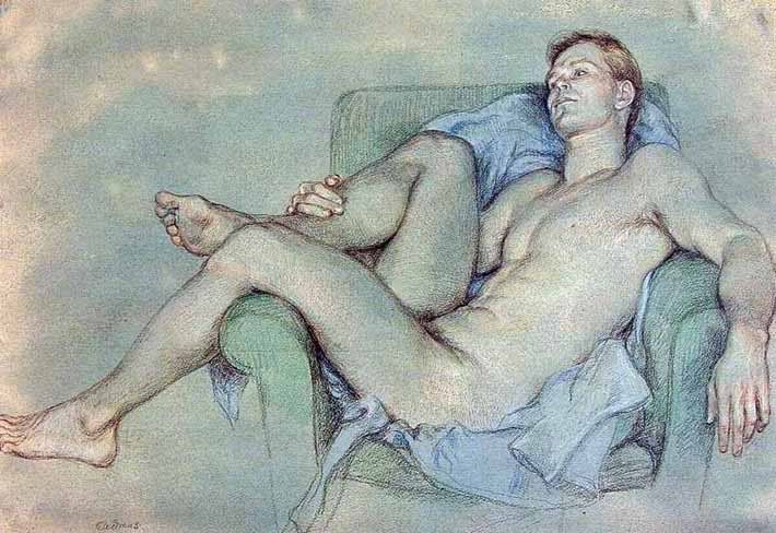  men in skin-tight clothes and curvaceous women in provocative poses, 