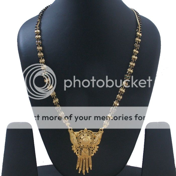 Black Beaded Pendant Long Mangalsutra Chain CH315 EHS