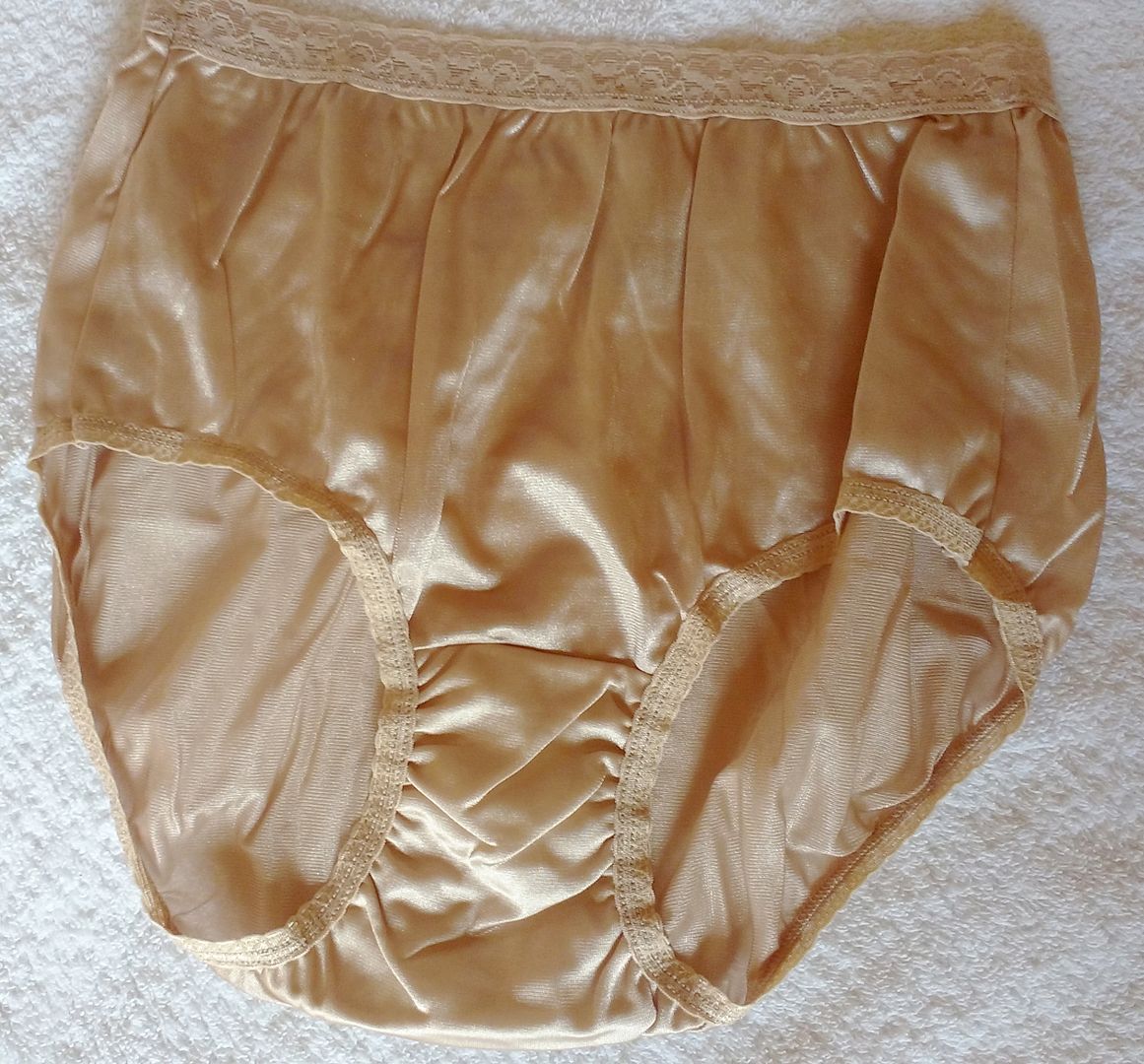 Pretty Almond Silky Vintage Style Nylon Full Panties Brief Knickers L 14 Us 8 Ebay 