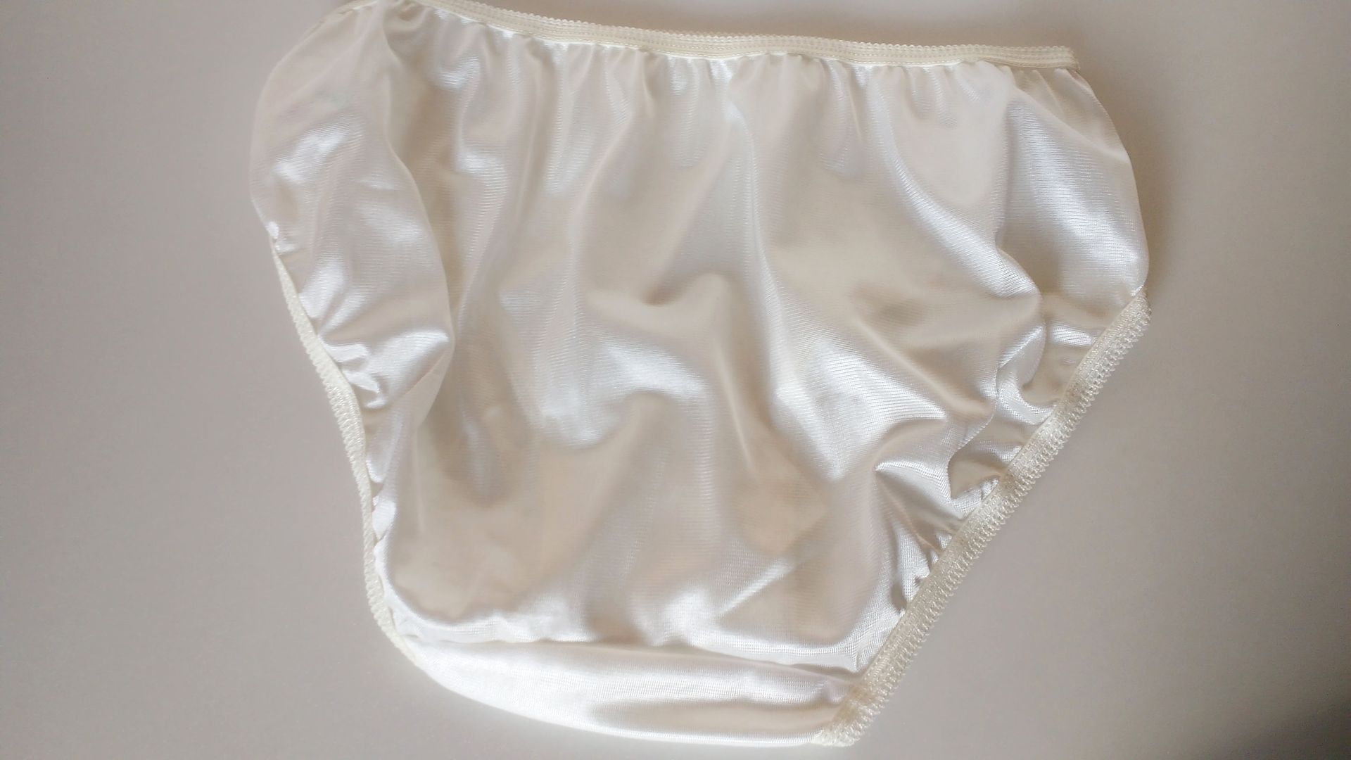 Silky Ivory ALL Nylon Midi Pinup Panties Lace Trim Knickers S/M | eBay