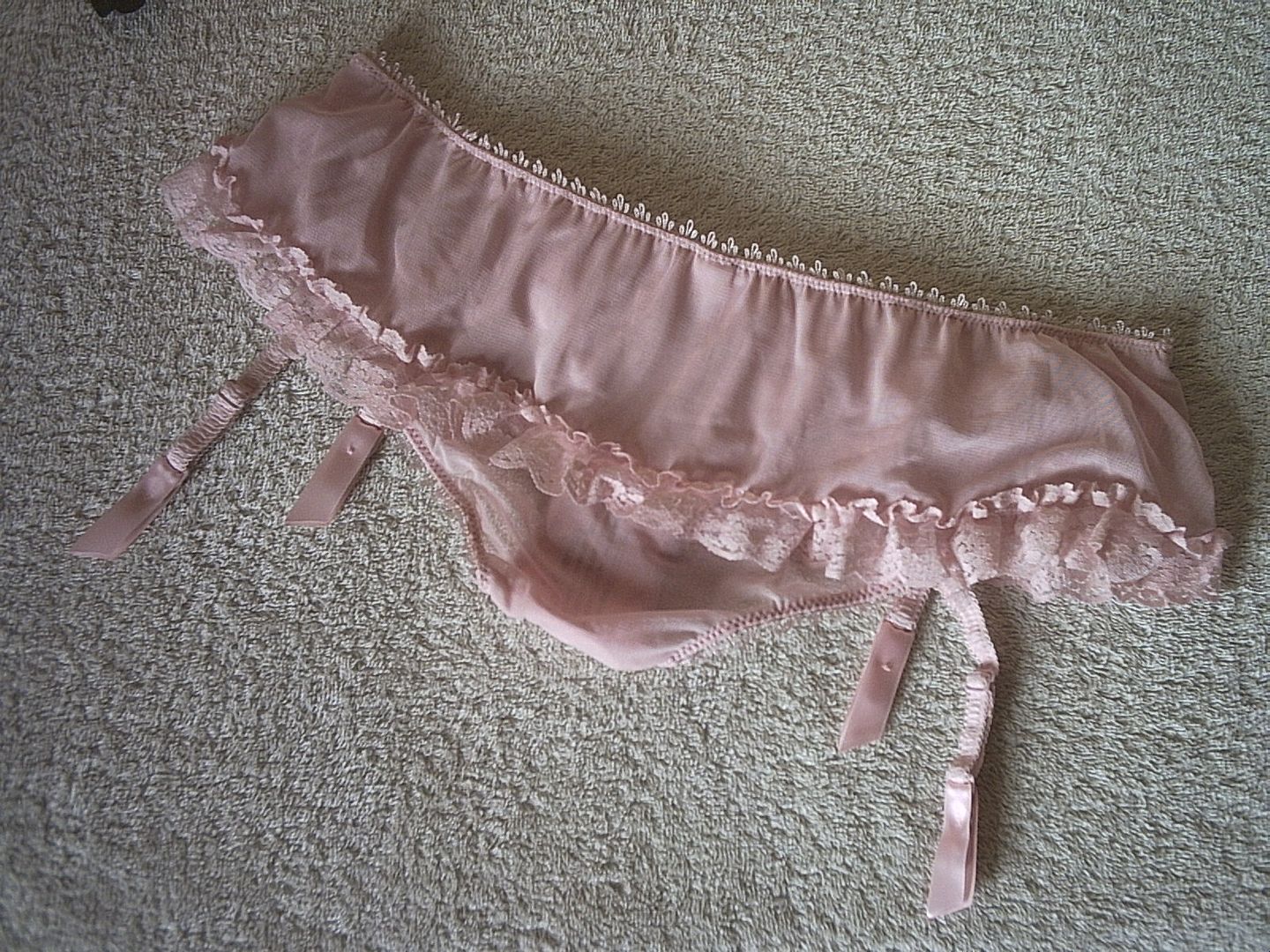 Cute Sassy Baby Pink Sheer Ruffle Skirt Garter Panties - Suspender ...