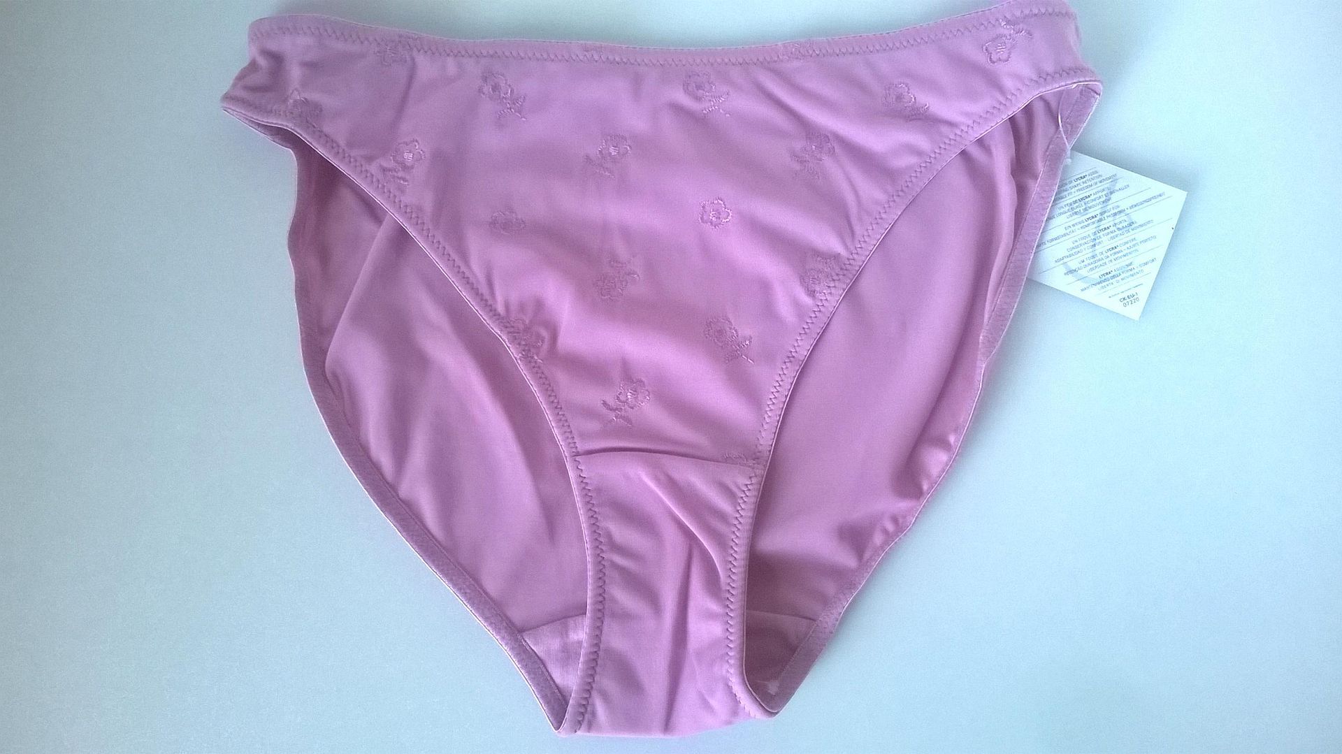 Pink Lavender High Leg Bikini Nylon Elastane Stretch Panties Knickers