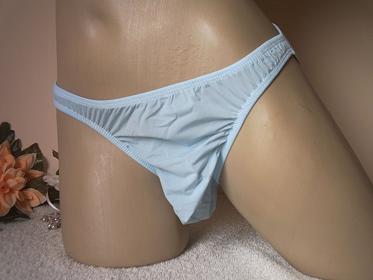 Sexy Men's Baby Blue Silky Mini Bikini Brief Pouch Pants Knicks Osr
