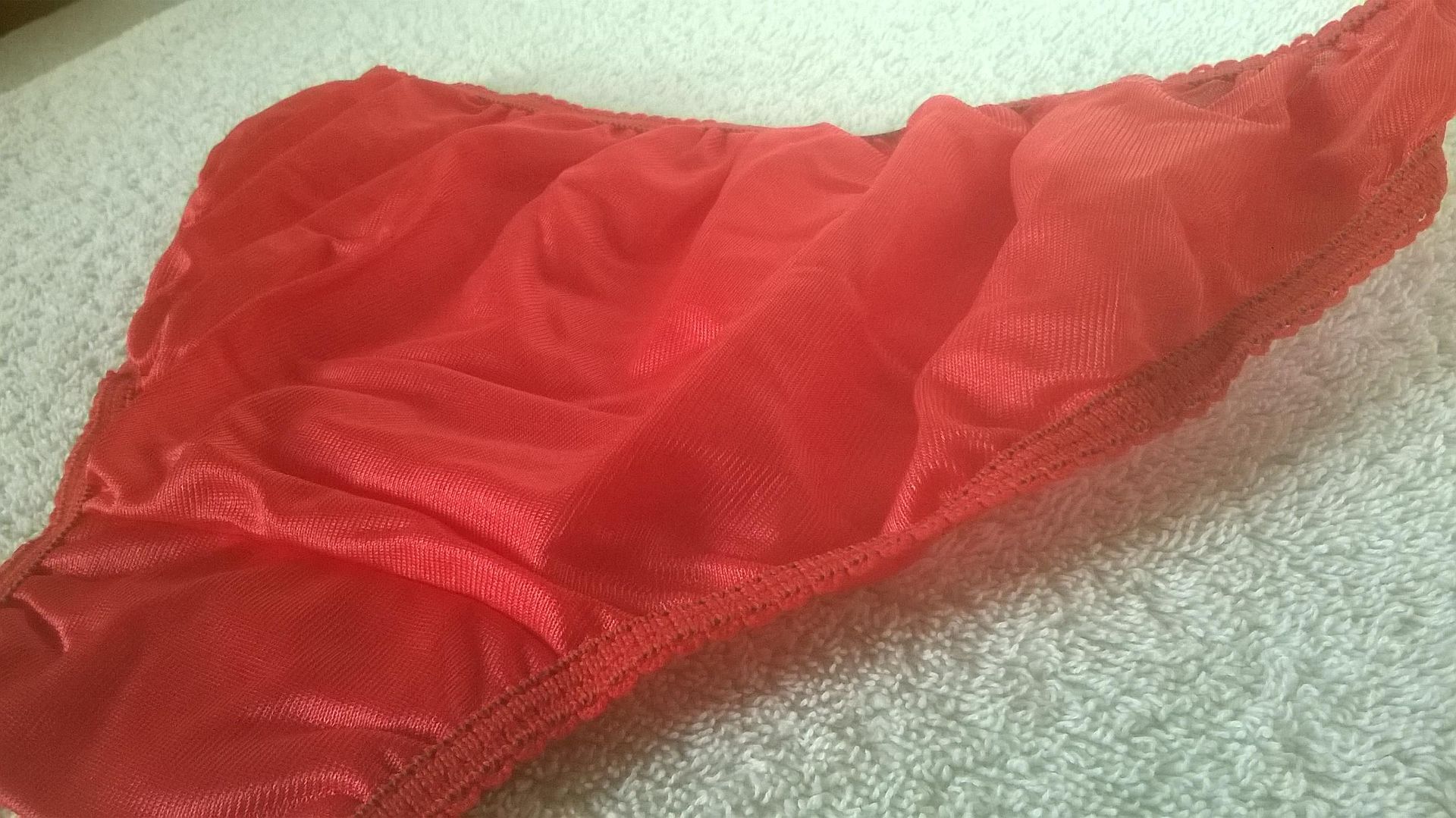 Pretty Vintage Red 100% Nylon Brief Panties Bikini Knickers Ladies 10 S ...