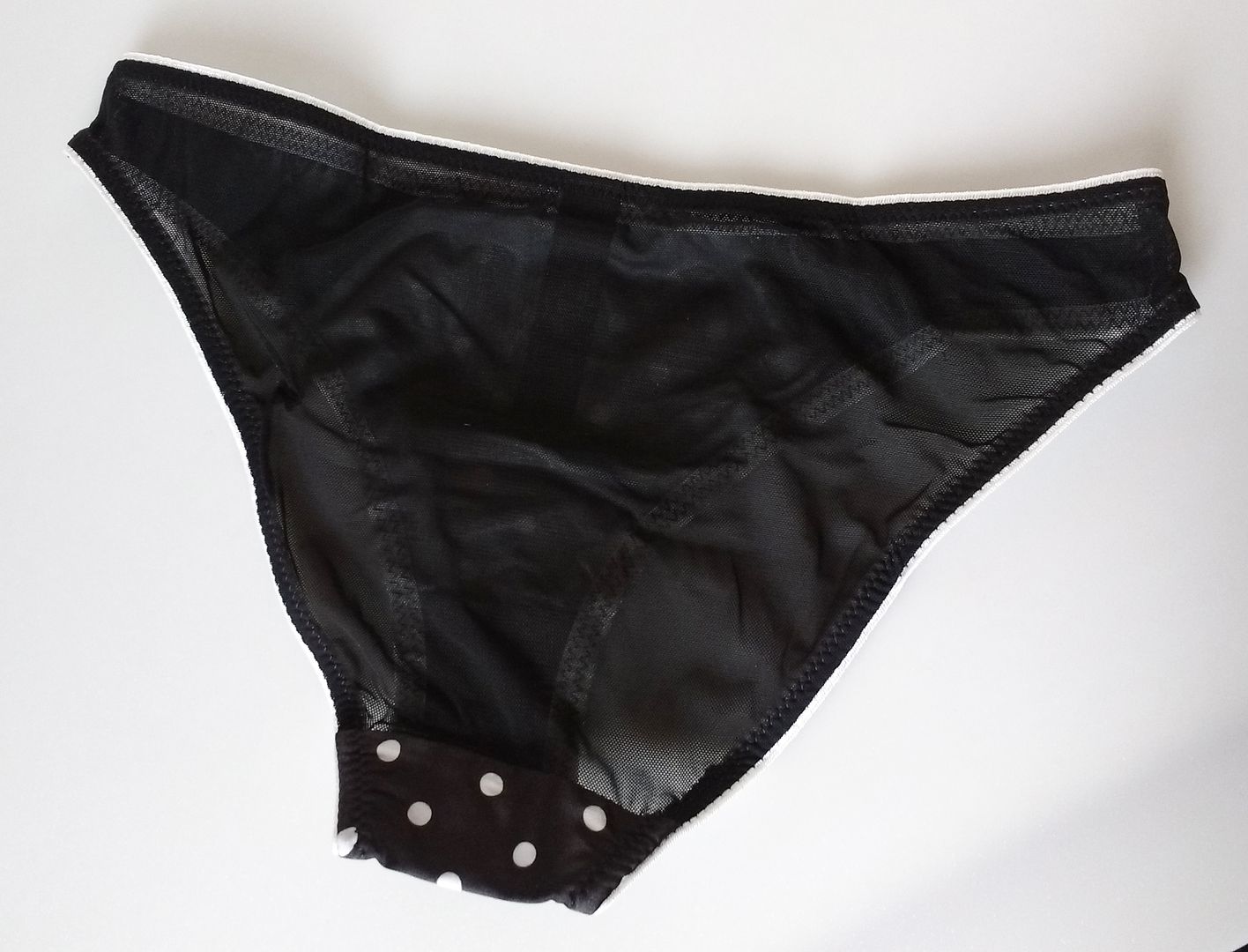 Pretty Black Satin Polkadot Bikini Panties Brief Knickers S UK 8 | eBay