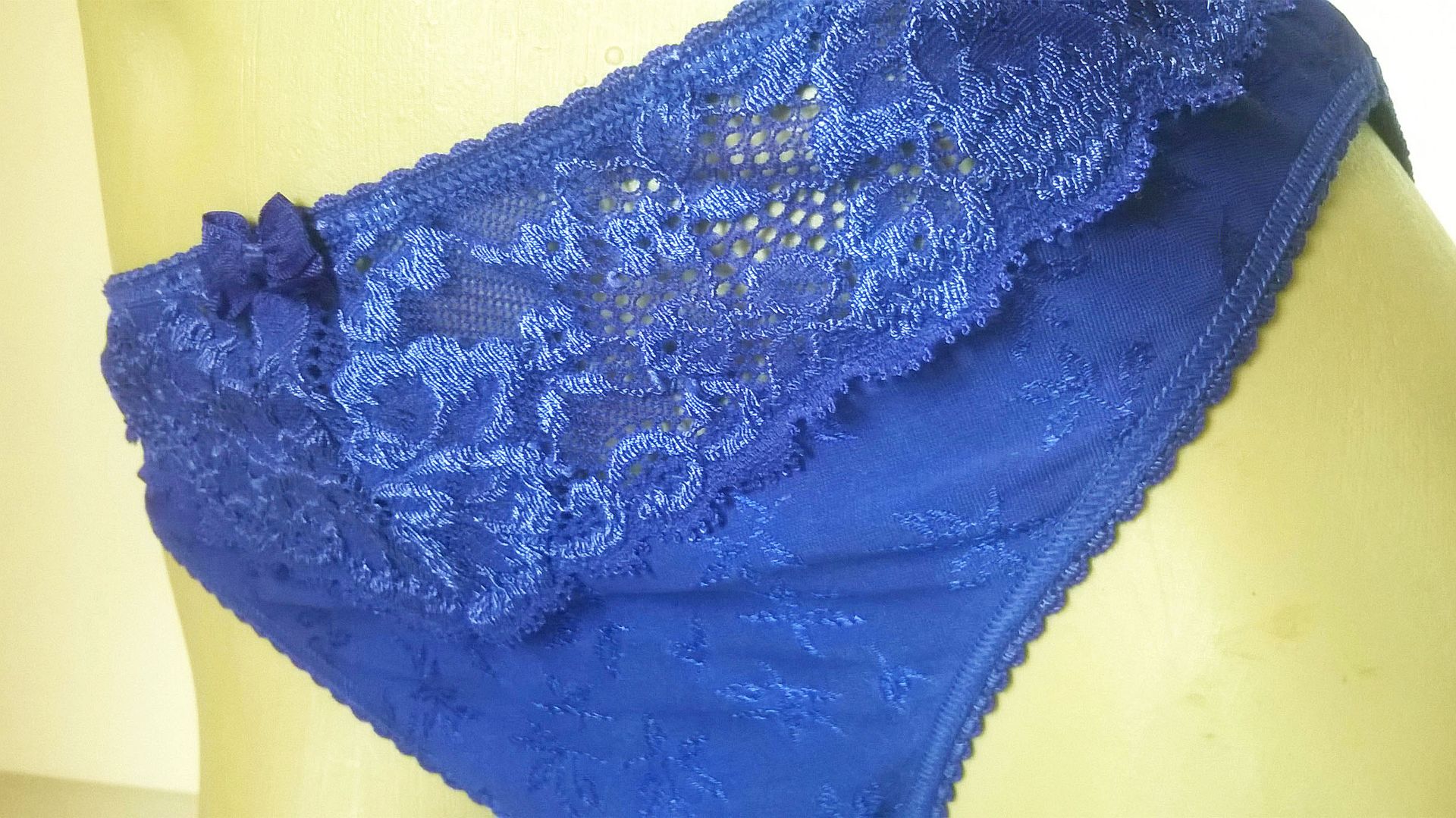 Pretty Royal Blue Stretch High Leg Knickers Jacquard Microfibre Panties ...